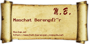 Maschat Berengár névjegykártya